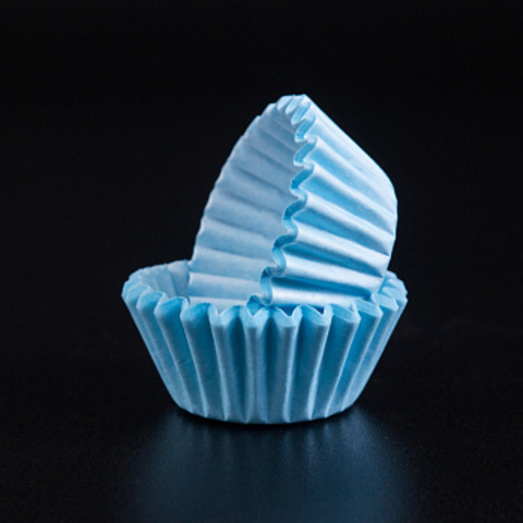 Капсулы бумажные для конфет голубые 30*23мм 100 шт