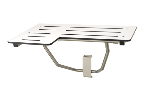 Reversible folding seat, AISI 304 with phenolic seat satin white evory. L:740 x W:565 x H:356 mm Mediclinics AM0500