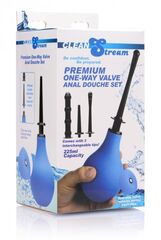 Анальный душ с 3 насадками Premium One-way Valve Anal Douche Set - 