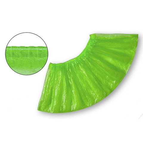 Бахилы одноразовые полиэтиленовые текстурированные 2.8 г зеленые (50 пар в упаковке)