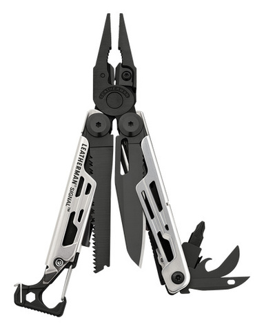 Мультитул Leatherman Signal 114,3 mm, 19 функций, серебристый/чёрный, кробка картонная (832625)