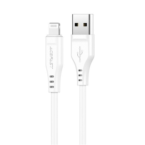 Кабель ACEFAST C3-02 USB-A to Lightning TPE charging data cable для подзарядки и передачи данных, белый