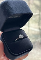 77210-Подарочная коробка/футляр для кольца/сережек пусет TIFFANY черный бархат