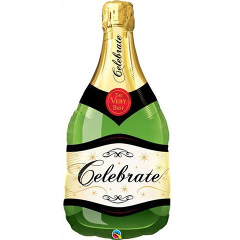 Воздушный шар фигура Бутылка шампанского Празднуем!, 99 см