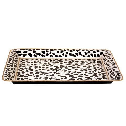Поднос 40х30см G&C черно-белый с леопардовым рисунком