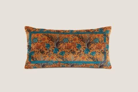 Подушка декоративная 30х60 Frati Home The Tiger Jungle желтый с бирюзовым