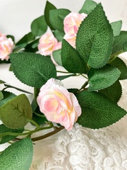 Лиана с Розами, 21 голова на лиане, Розовые розы, длина одной лианы 1,75 м, набор 1 шт.