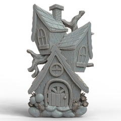 Силиконовый молд № 425 домик Скворечник 2 D ( серия домики для гномов и фей)