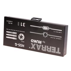 Набор метчиков и плашек M3-M12 31пр HSS-G Terrax by Ruko A245013