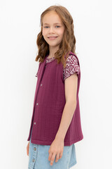 жилет  для девочки  КР 302576/насыщенная клюква к499