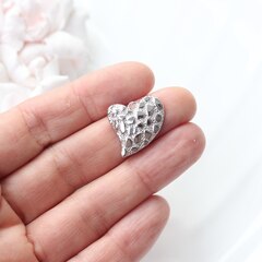 Подвеска с Сердце фактурное, 20*20 мм, родий, П834