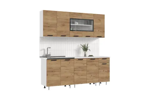 ЛДСП Кухня Рио NEW 2,0м (490) (Дуб Крафт, Белый (Антарес))