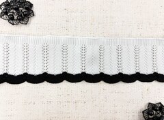 Подвязы трикотажные, ш. 6,5 см, L 145 см, белый с чёрным