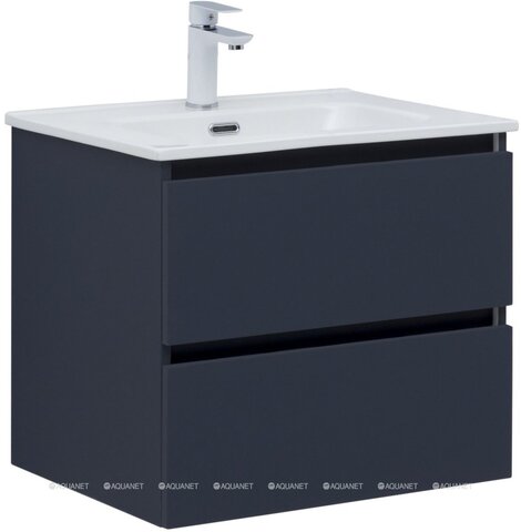 Aquanet 344761 Тумба с раковиной Вега 2.0 60 2 ящ. цв.маренго (раковина Flat) (344761)