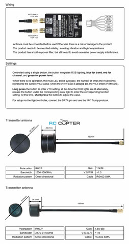 Видеопередатчик FPV RushFPV 1.3G/3.3G Dual-Band VTX 2.5 W