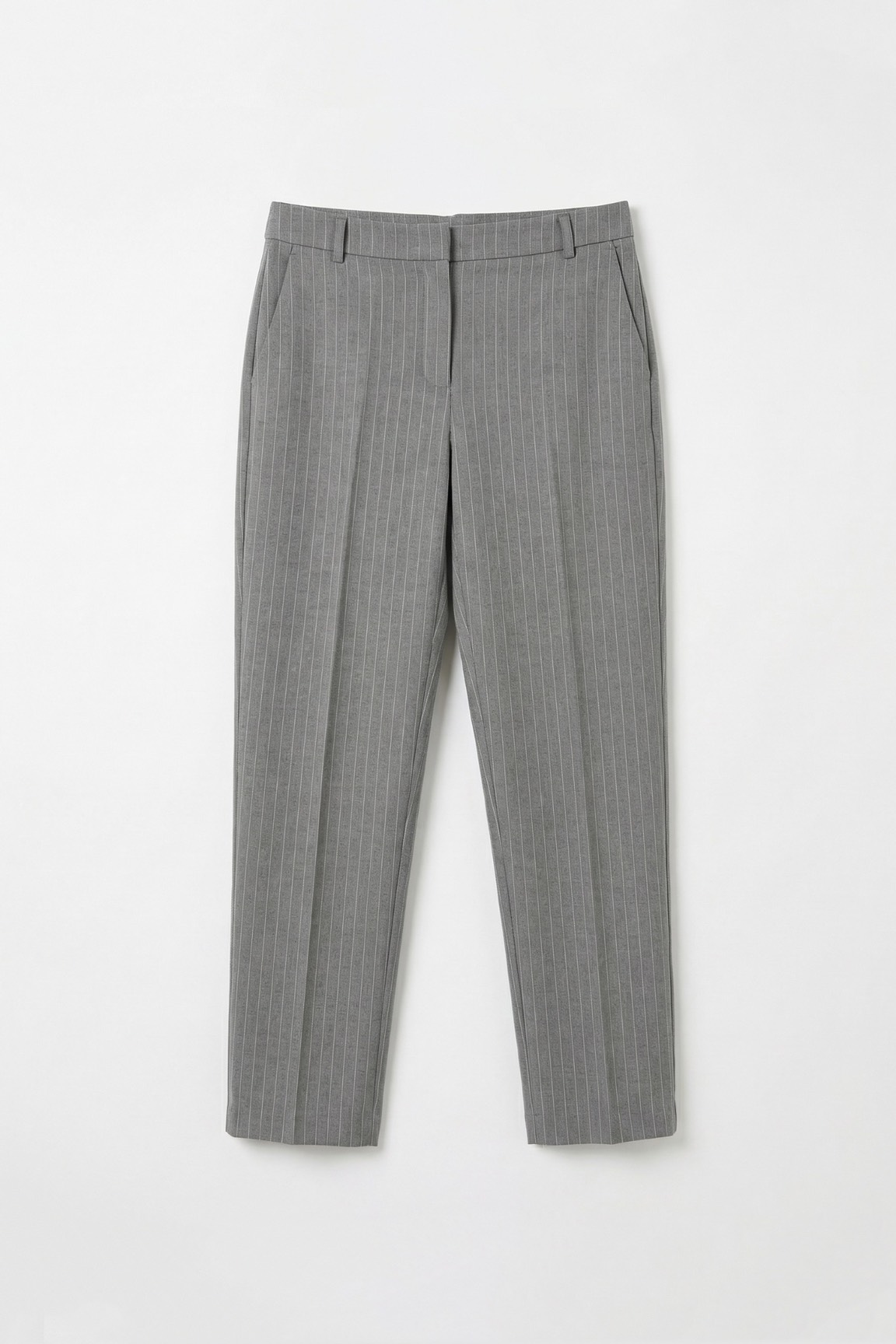 Брюки классические в полоску, серый