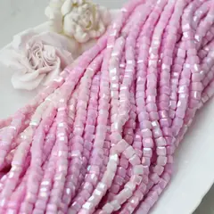Хрусталь (стекло) граненный, кубик, розовый градиент, 6 мм, 1 нить, К232