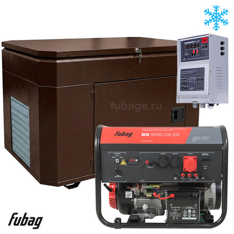 Бензиновый генератор в зимнем кожухе с блоком АВР Fubag BS 9000 DA ES/1200SCW RAL 8019
