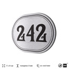 Номерок на дверь квартиры 242, для кабинета, офиса, шильдик 9 х 7 см, серебристый, Айдентика Технолоджи