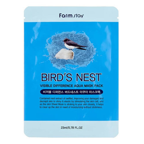 FarmStay Visible Difference Mask Sheet Birds Nest - Тканевая маска для лица увлажняющая с экстрактом ласточкиного гнезда