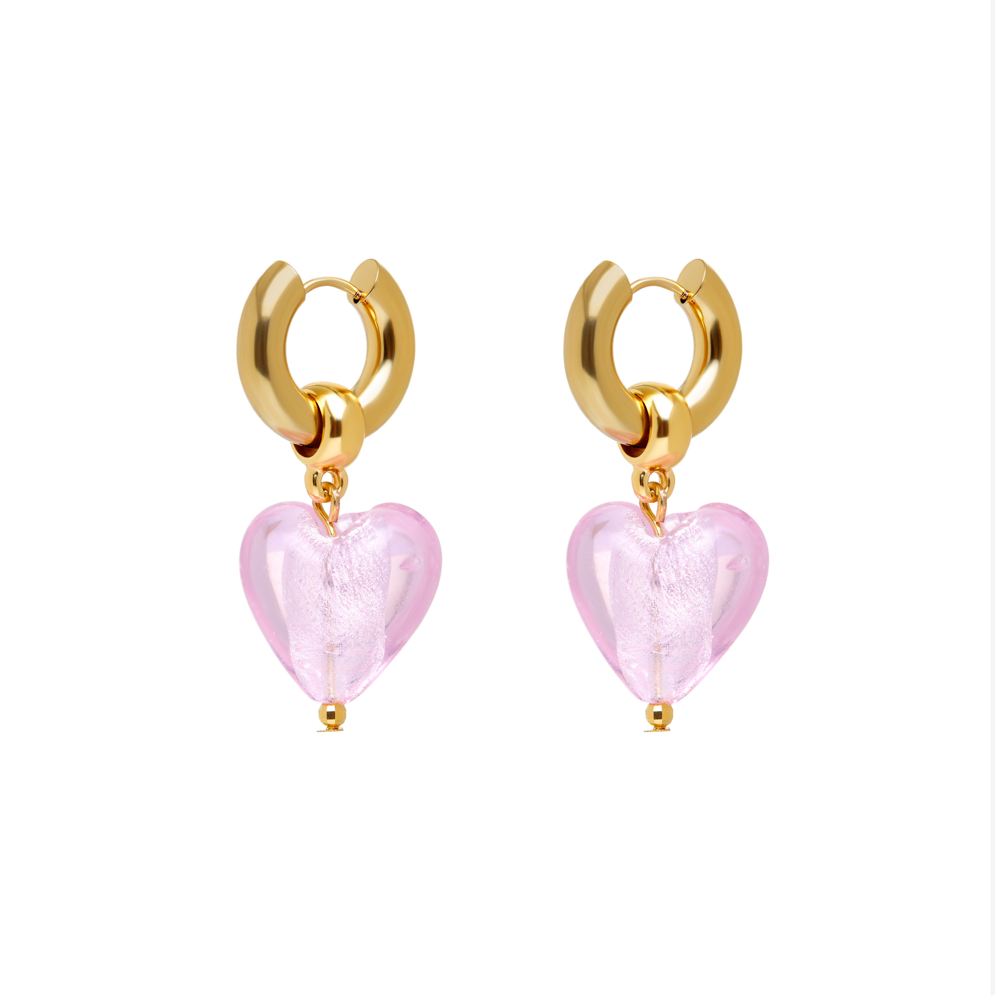MAYOL Heart of Glass Earrings - Baby Pink