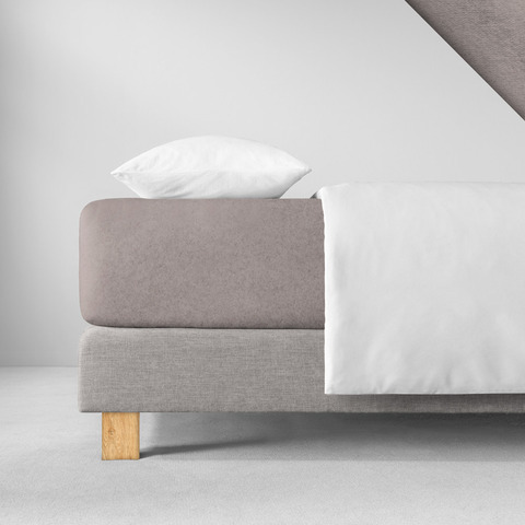 Велюровая простыня на резинке 100x200 Estella 800 kiesel серо-коричневая