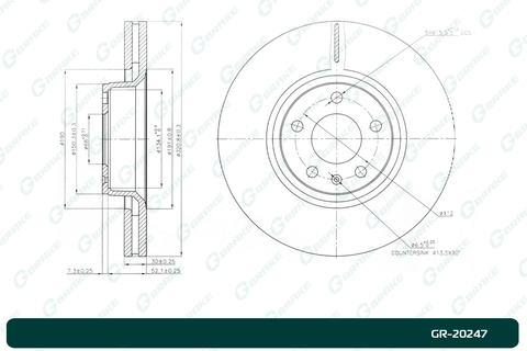 Диск тормозной вентилируемый G-brake  GR-20247