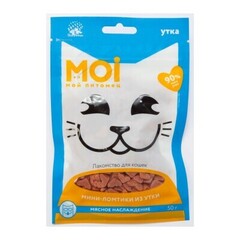 MOI лакомство для кошек мини-ломтики из утки в форме сердечка 50г