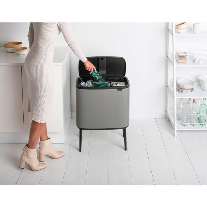 Мусорный бак Touch Bin Bo (11 л + 23 л), Минерально-серый, арт. 127243 - фото 2
