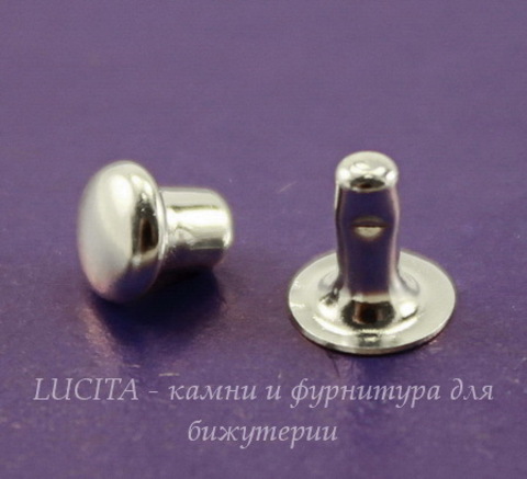 Заклепка из 2х частей TierraCast 5х1,7 мм, 4х4 мм (цвет-серебро)