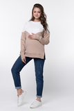 Утепленный свитшот для беременных и кормящих 13450 бежевый