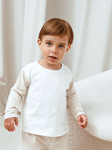Лонгслив детский молочный/бежевый