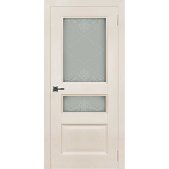 Купить Межкомнатная дверь шпон Regi Doors Аликанте 2 слоновая кость RAL 9001 остеклённая