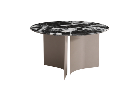 Стол журнальный d70x40см Garda Decor искусственный мрамор черный