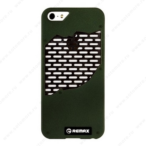 Накладка REMAX для iPhone SE/ 5s/ 5C/ 5 с решеткой темно-зеленая