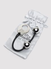 Серебристые шарики Inner Goddess Mini Silver Pleasure Balls 85g на черном силиконовом шнурке - 