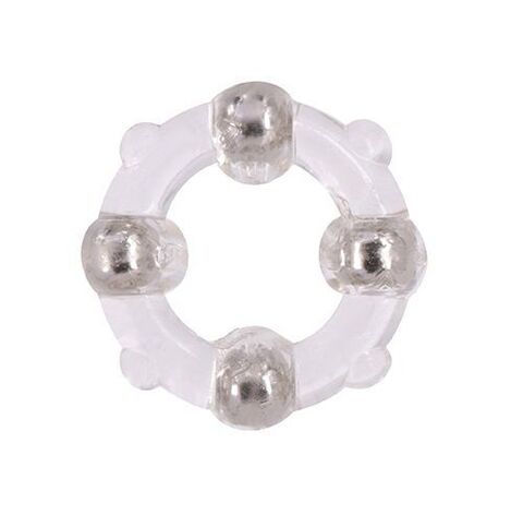 Эрекционное кольцо с 4 бусинами MENZSTUFF STUD RING CLEAR - Dream Toys MenzStuff 21180