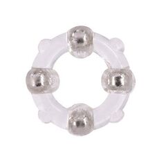 Эрекционное кольцо с 4 бусинами MENZSTUFF STUD RING CLEAR - 