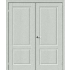 Купить Двустворчатая дверь экошпон Неоклассик-32 grey wood глухая