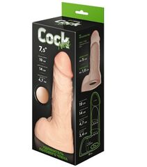 Телесный фаллоудлинитель с мошонкой Cock Next - 19 см. - 