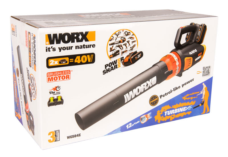 Воздуходувка аккумуляторная WORX WG584E.9, 40В,  бесщеточная, без АКБ и ЗУ