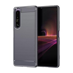 Мягкий защитный чехол серого цвета для Sony Xperia 1 IV (Mark 4) с 2022 года, серия Carbon от Caseport