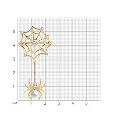 794050 - Брошь ПАУЧОК из золота с жемчугом и фианитами