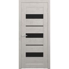 Купить Межкомнатная дверь CPL Бостон дуб снежный стекло чёрное
