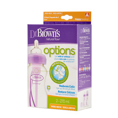 Набор из двух бутылочек противоколик. с широким горлышком, лавандовых (2шт. - 270 мл.) (стандарт)