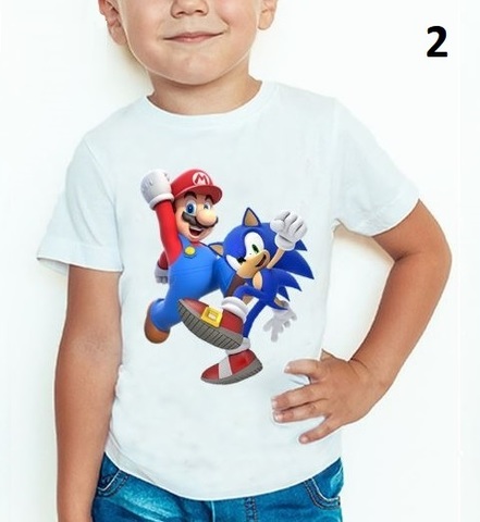 Супер Марио и Соник футболка детская