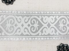 Тесьма жаккард, ш. 10 см, серебро