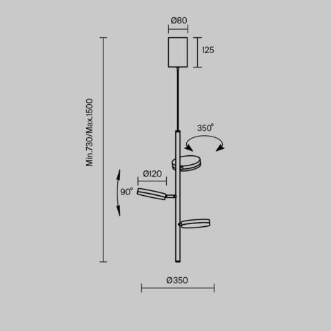 Подвесной светодиодный светильник Maytoni Fad MOD070PL-L18B3K