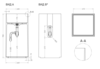 Salini 130521MF ARMONIA SQUARE 01 Раковина напольная, выпуск для раковины D 503, сифон, декоративная накладка на слив, RAL полностью
