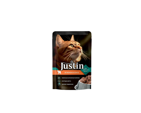 Корм Justin с ягненком в соусе 75г